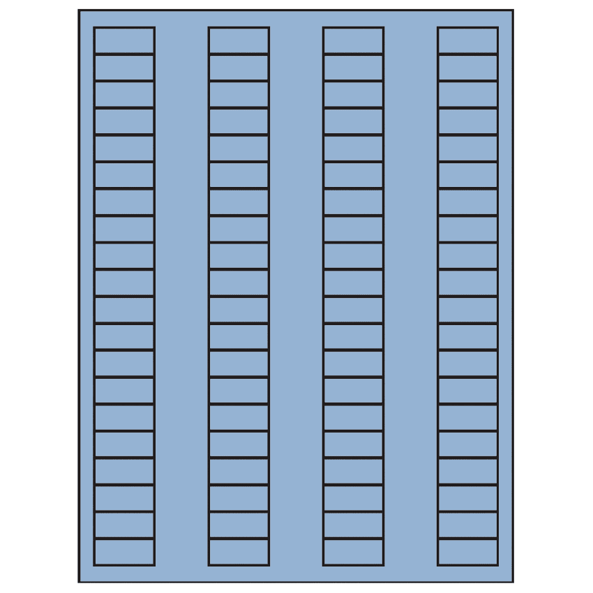 1.125" x 0.5" Pastel Blue Rectangular Sheet Labels