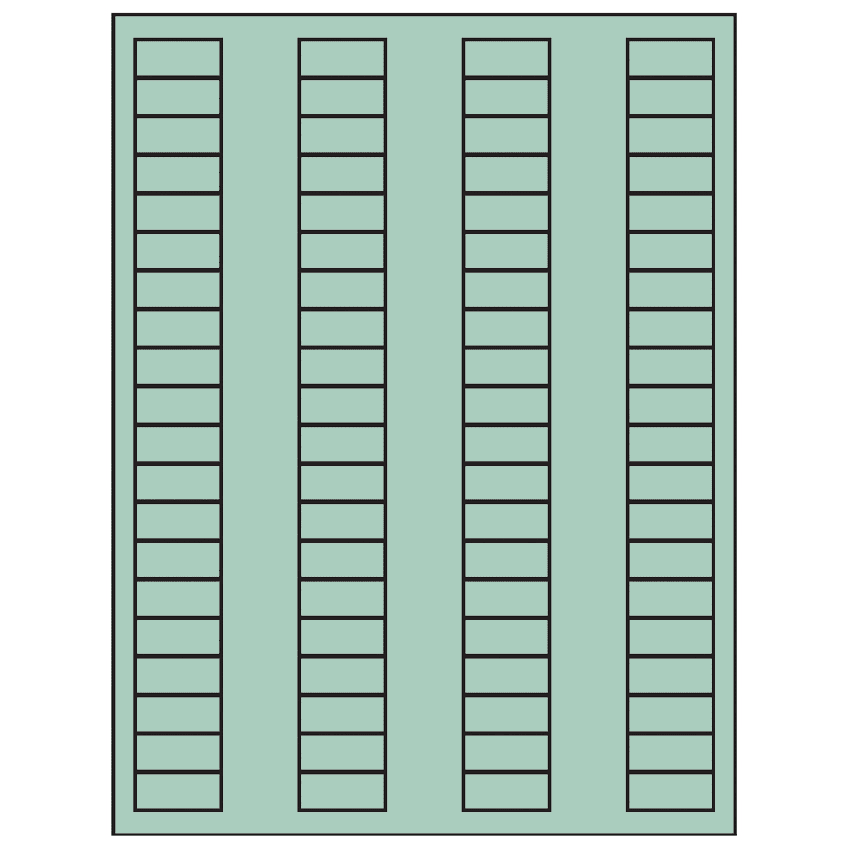 1.125" x 0.5" Pastel Green Rectangular Sheet Labels