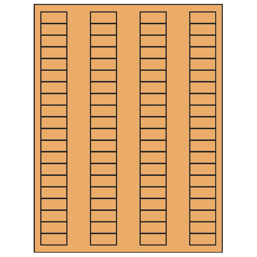1.125" x 0.5" Pastel Orange Rectangular Sheet Labels