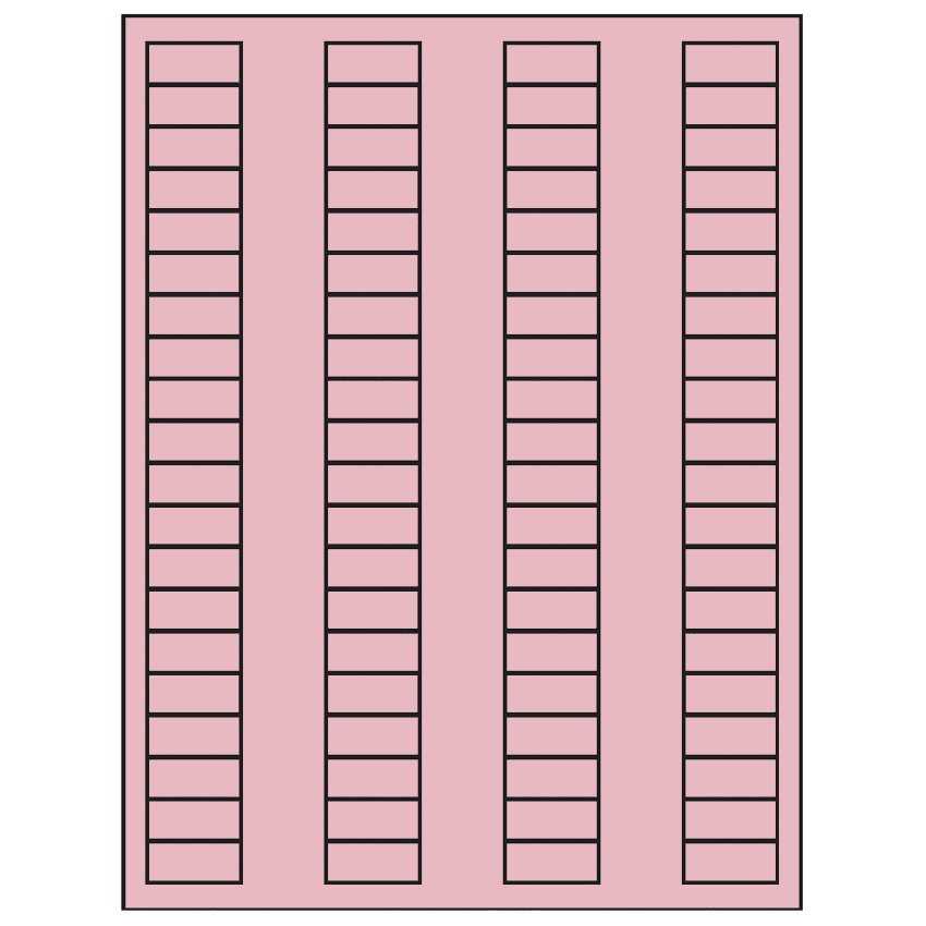 1.125" x 0.5" Pastel Pink Rectangular Sheet Labels