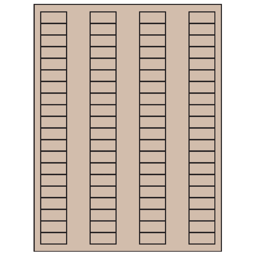 1.125" x 0.5" Pastel Tan Rectangular Sheet Labels