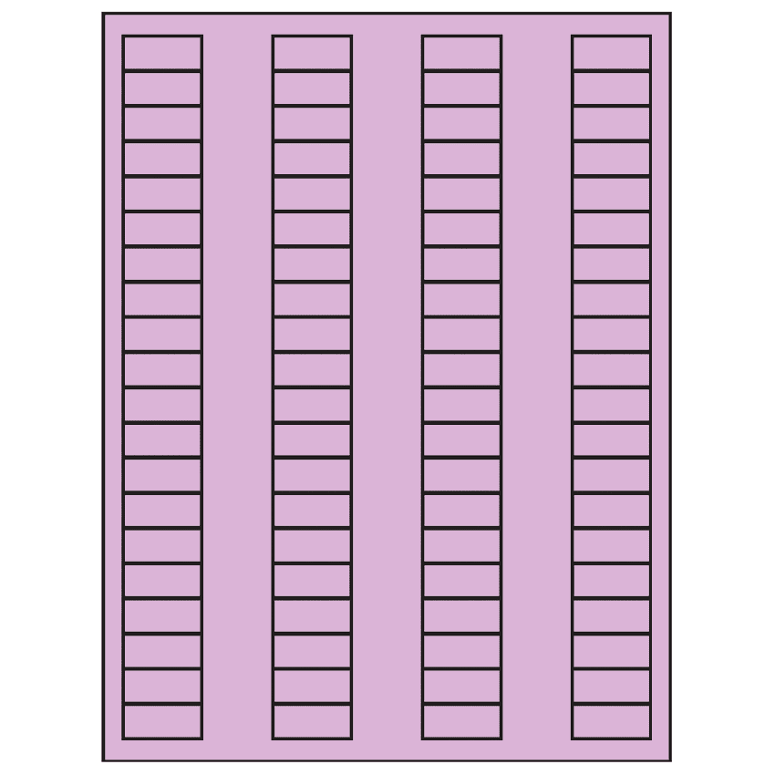 1.125" x 0.5" Pastel Purple Rectangular Sheet Labels