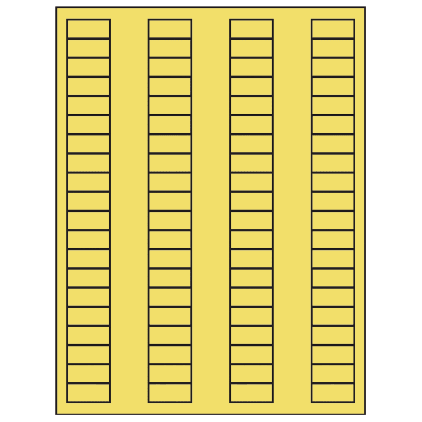 1.125" x 0.5" Pastel Yellow Rectangular Sheet Labels