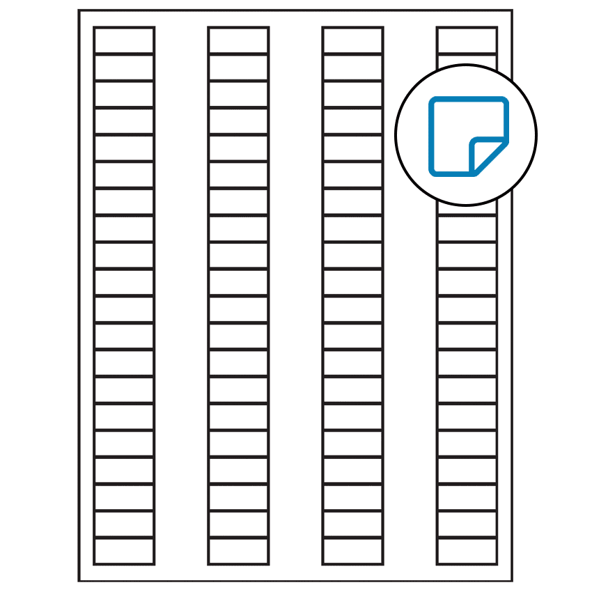 1.125" x 0.5" White Rectangular Sheet Labels - Removable Adhesive