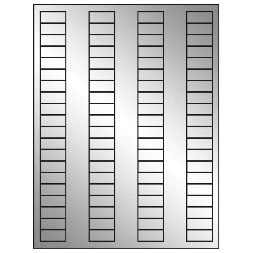 1.125" x 0.5" Silver Foil Rectangular Sheet Labels