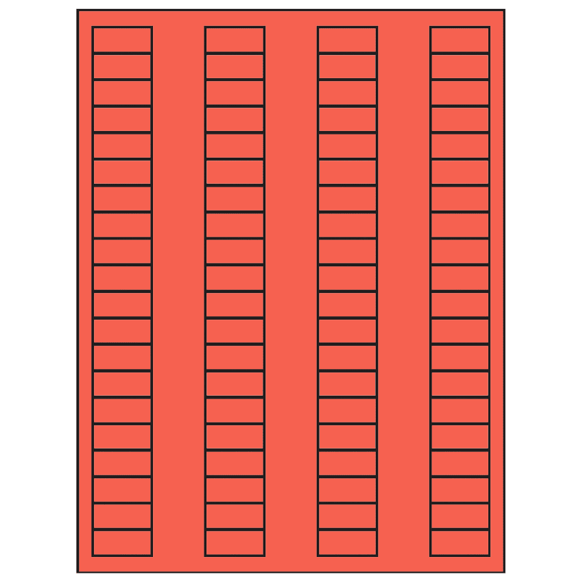 1.125" x 0.5" Red Rectangular Sheet Labels