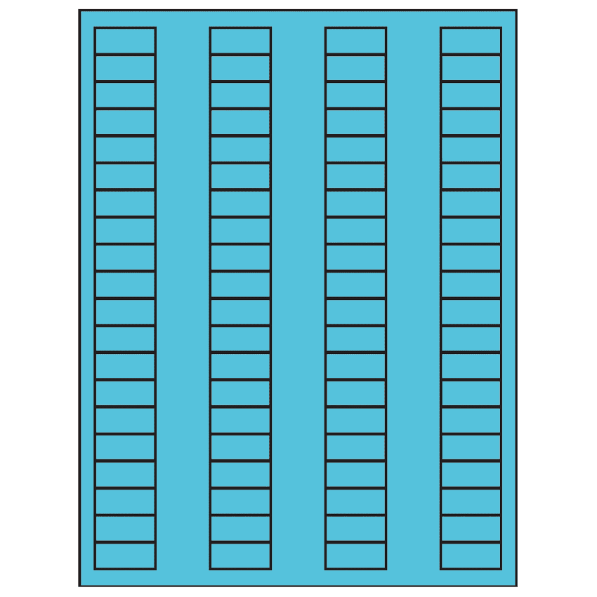 1.125" x 0.5" Turquoise Rectangular Sheet Labels