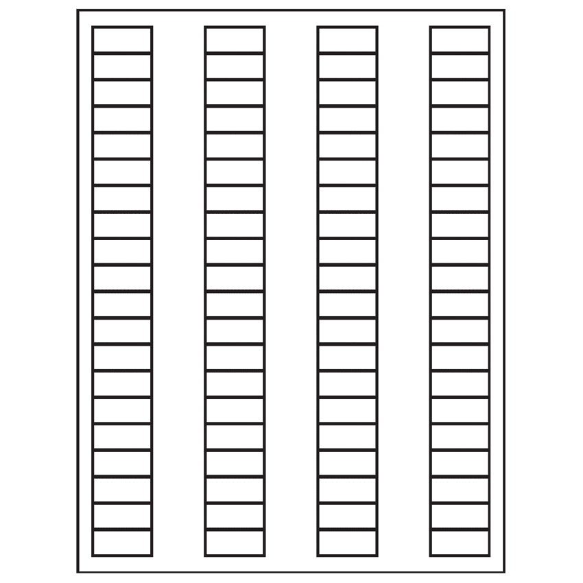 1.125" x 0.5" White Polyester Rectangular Sheet Labels