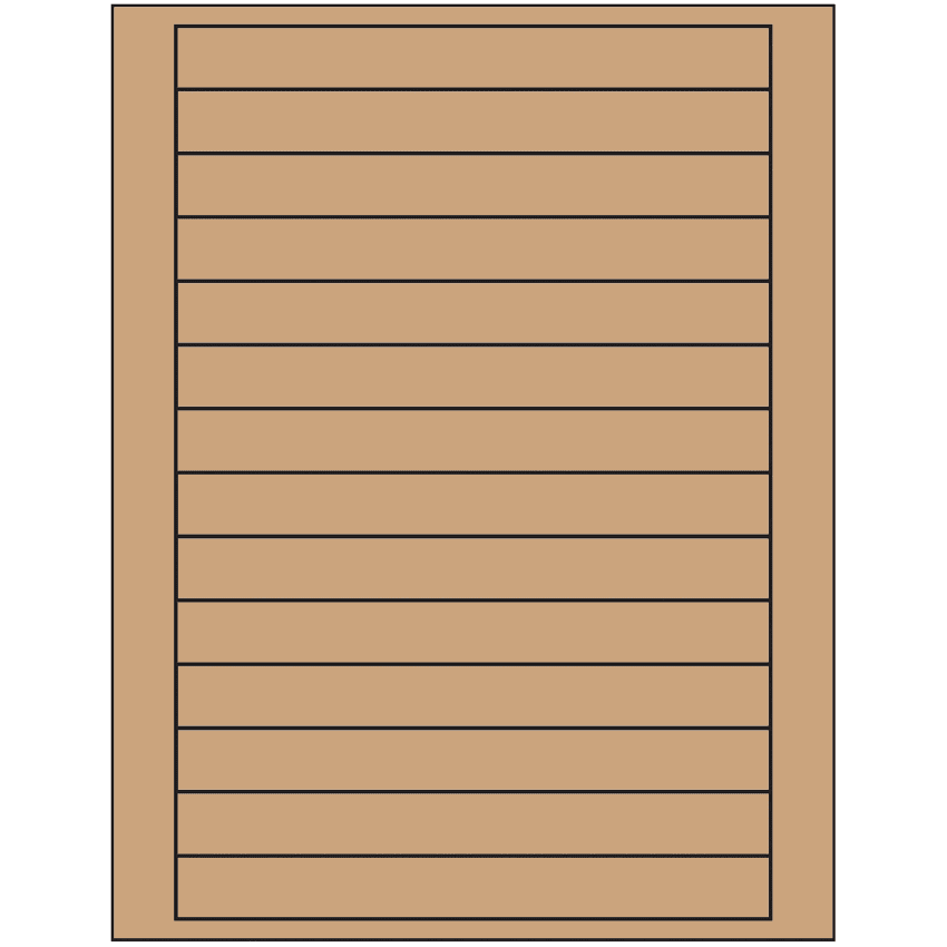 7" x 0.75" Brown Kraft Rectangular Sheet Labels