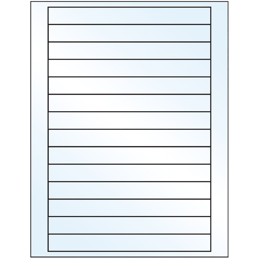 7" x 0.75" Crystal Clear Rectangular Sheet Labels