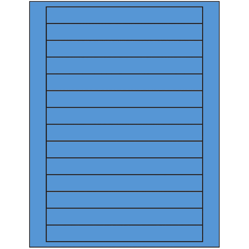7" x 0.75" Fluorescent Blue Rectangular Sheet Labels