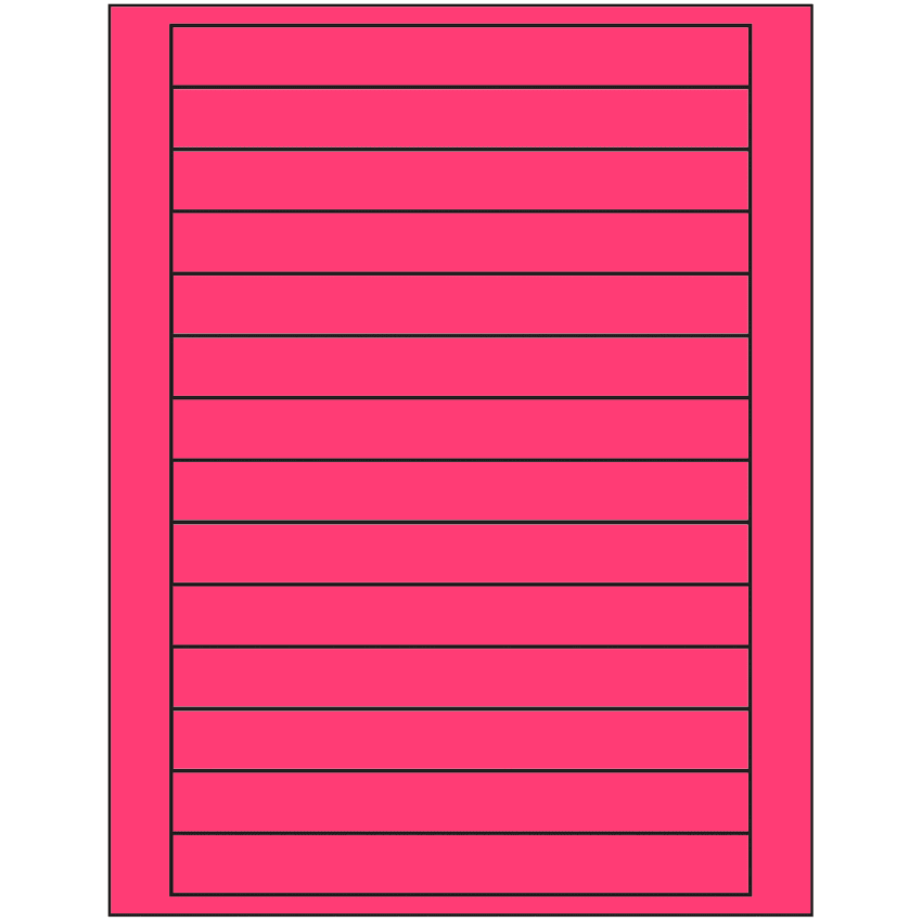 7" x 0.75" Fluorescent Pink Rectangular Sheet Labels