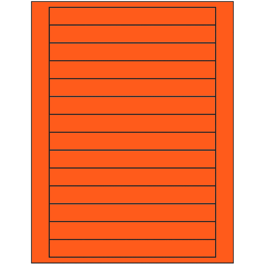 7" x 0.75" Fluorescent Red Rectangular Sheet Labels
