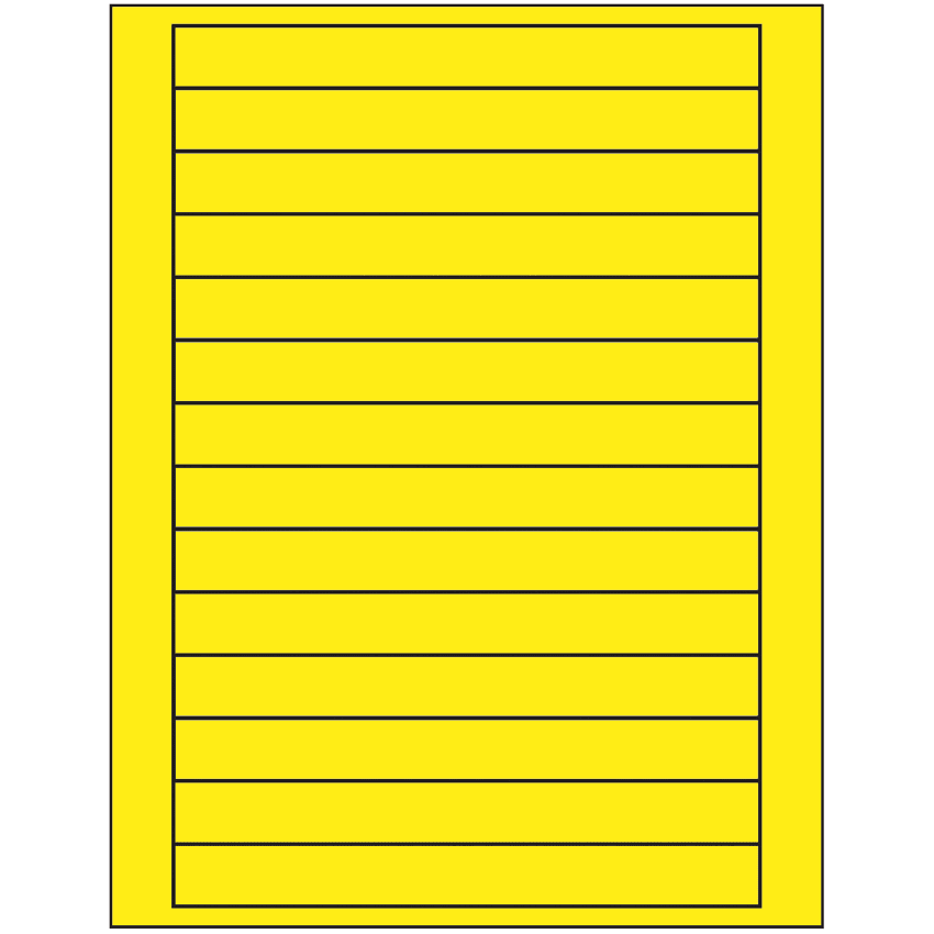 7" x 0.75" Fluorescent Yellow Rectangular Sheet Labels