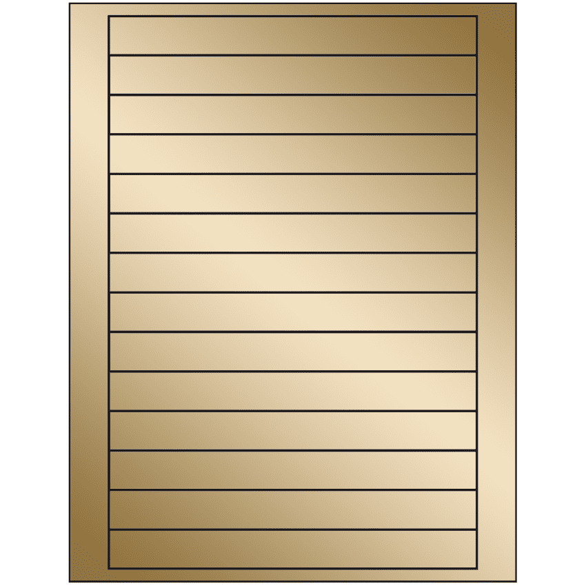 7" x 0.75" Gold Foil Rectangular Sheet Labels