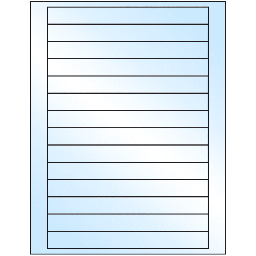 7" x 0.75" White Premium High Gloss Rectangular Sheet Labels