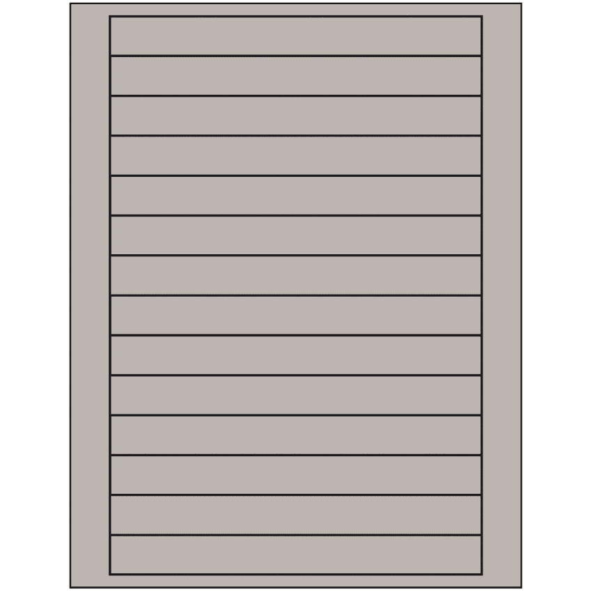 7" x 0.75" Gray Rectangular Sheet Labels
