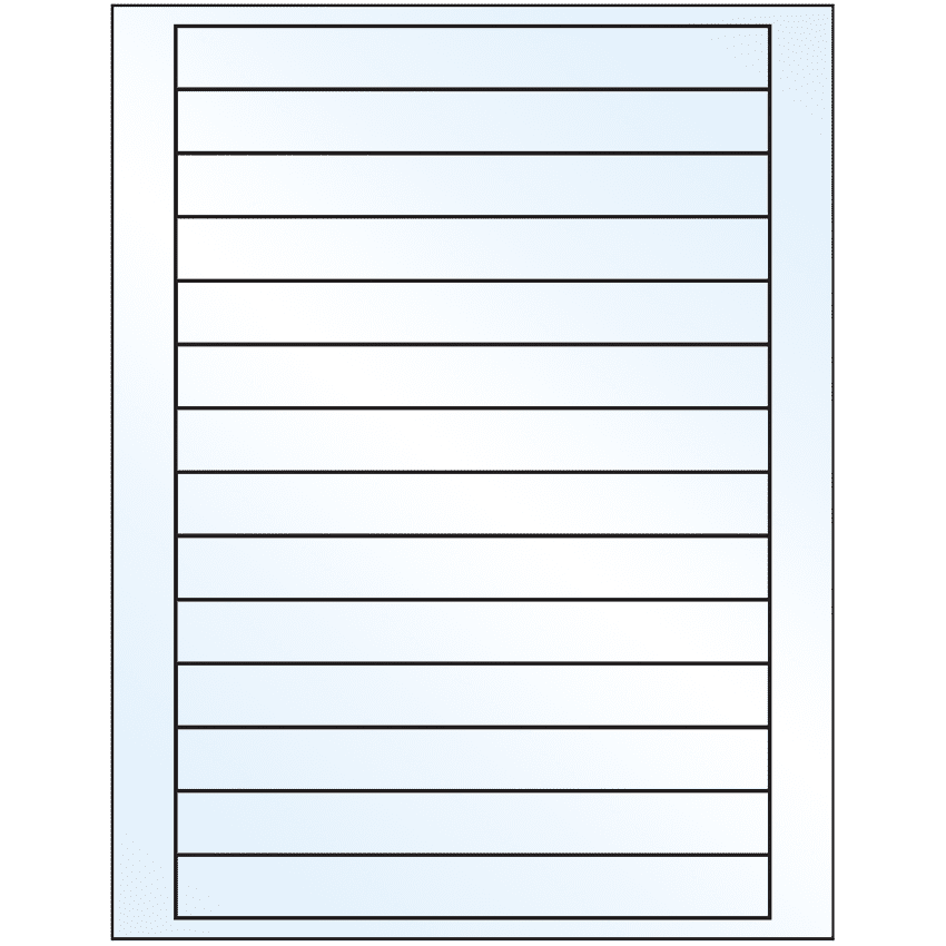 7" x 0.75" White Mid Gloss Rectangular Sheet Labels