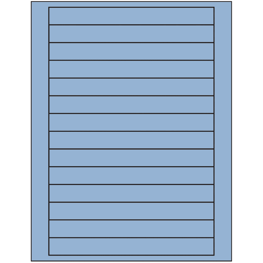 7" x 0.75" Pastel Blue Rectangular Sheet Labels