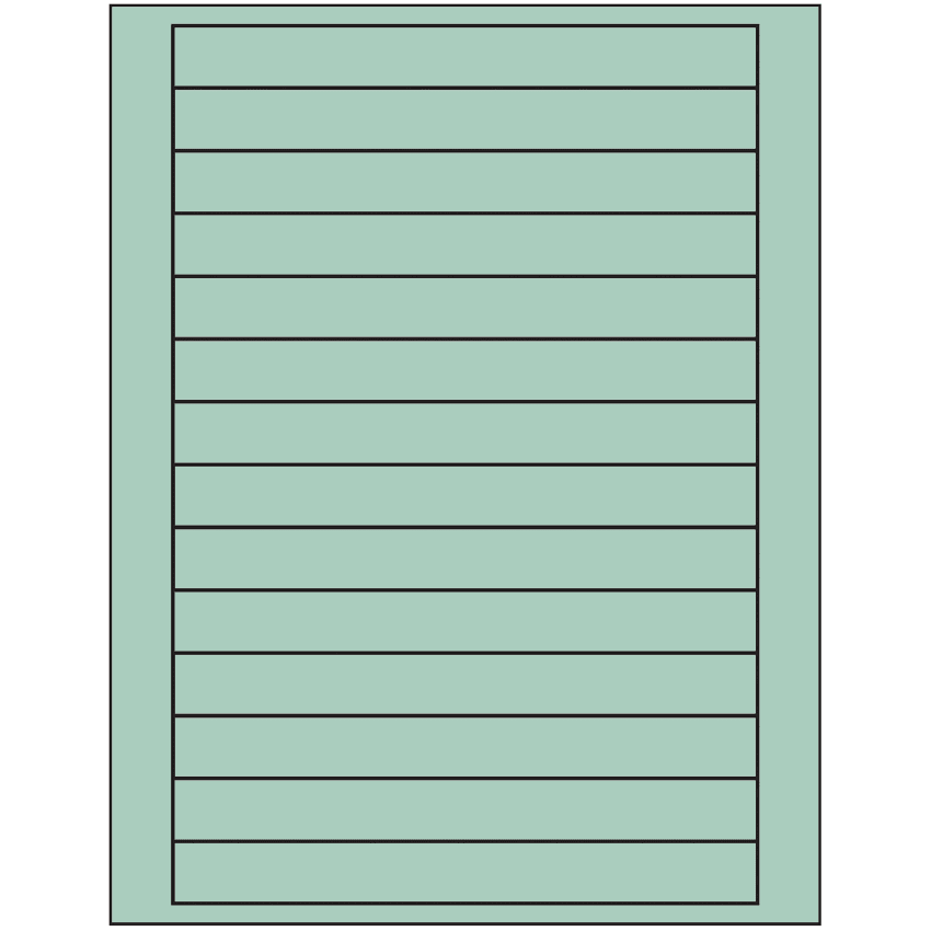 7" x 0.75" Pastel Green Rectangular Sheet Labels