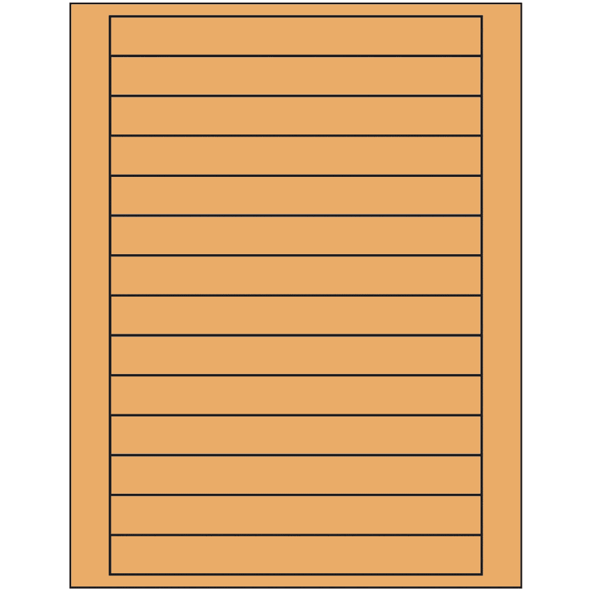 7" x 0.75" Pastel Orange Rectangular Sheet Labels