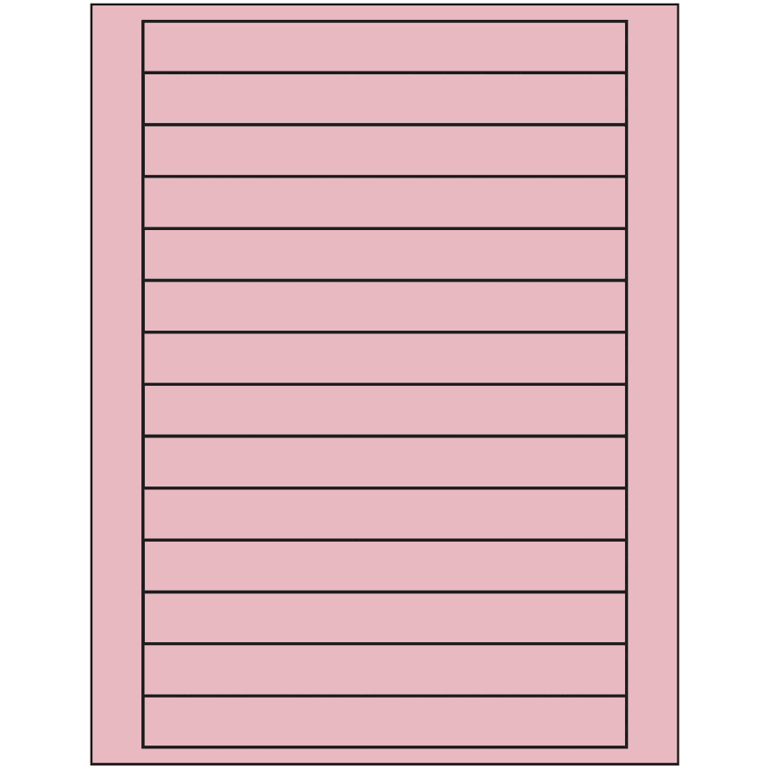 7" x 0.75" Pastel Pink Rectangular Sheet Labels