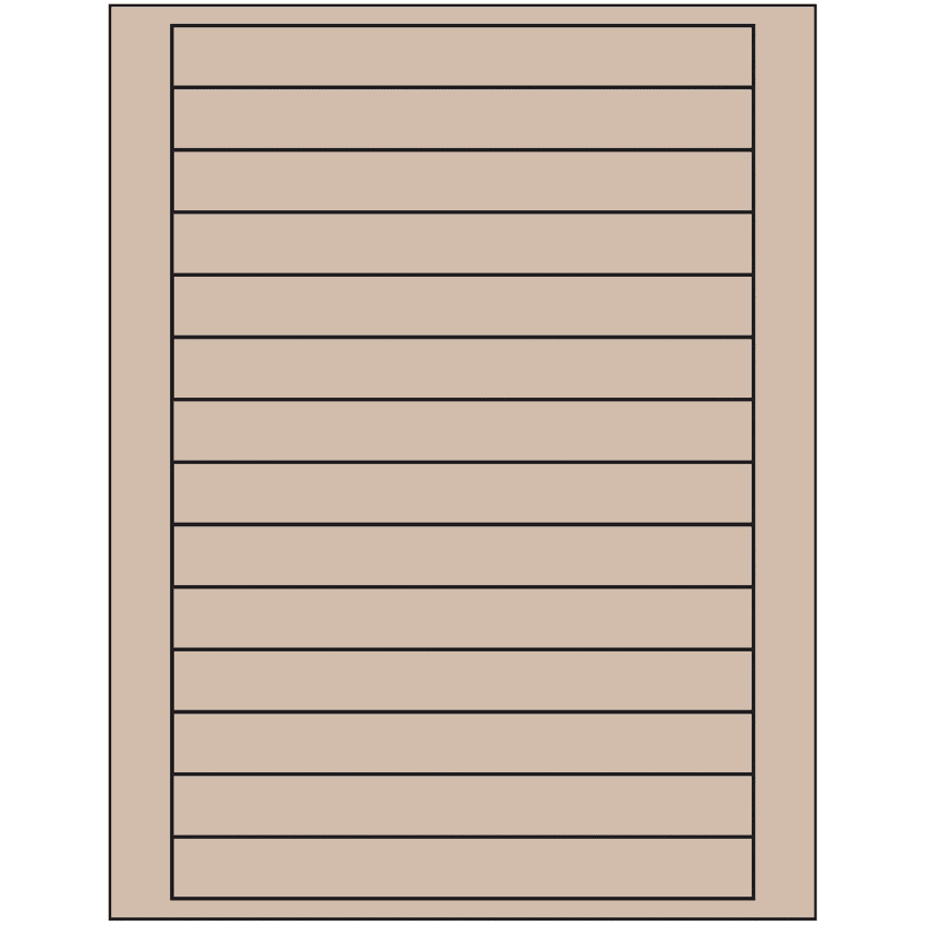 7" x 0.75" Pastel Tan Rectangular Sheet Labels