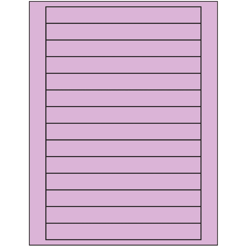 7" x 0.75" Pastel Purple Rectangular Sheet Labels