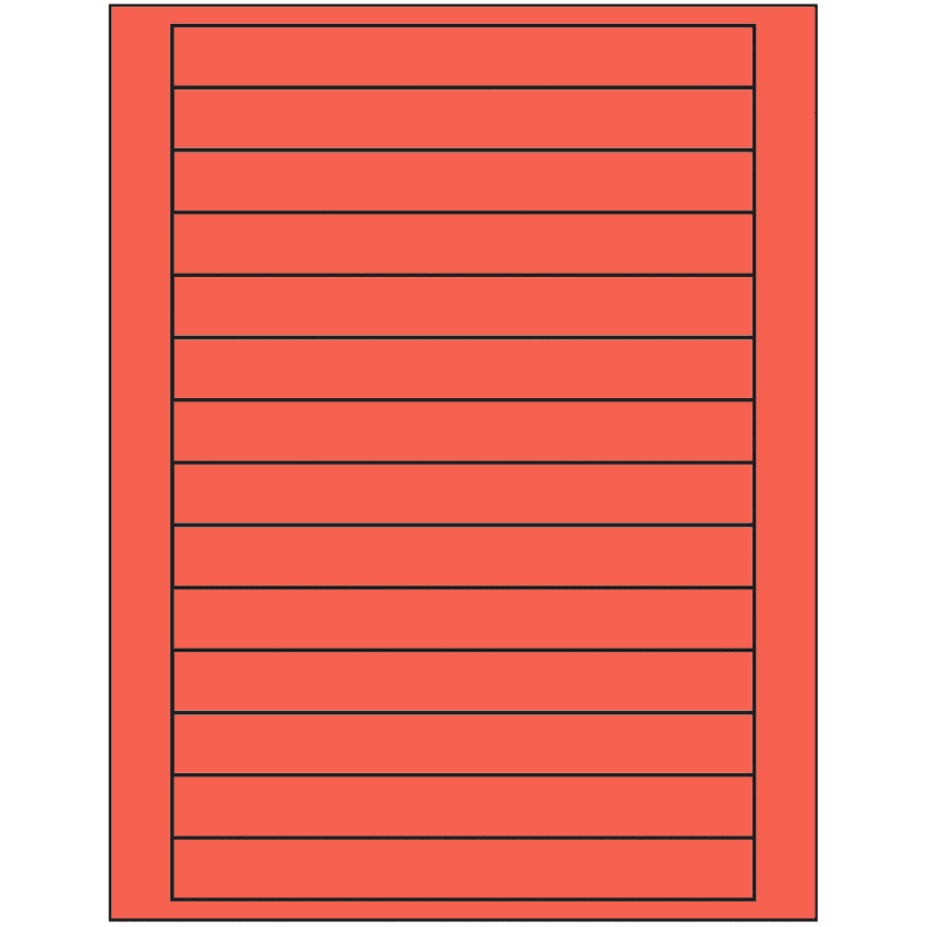 7" x 0.75" Red Rectangular Sheet Labels