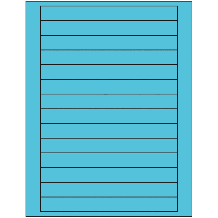 7" x 0.75" Turquoise Rectangular Sheet Labels