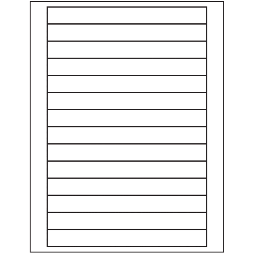 7" x 0.75" White Vinyl Drum Rectangular Sheet Labels