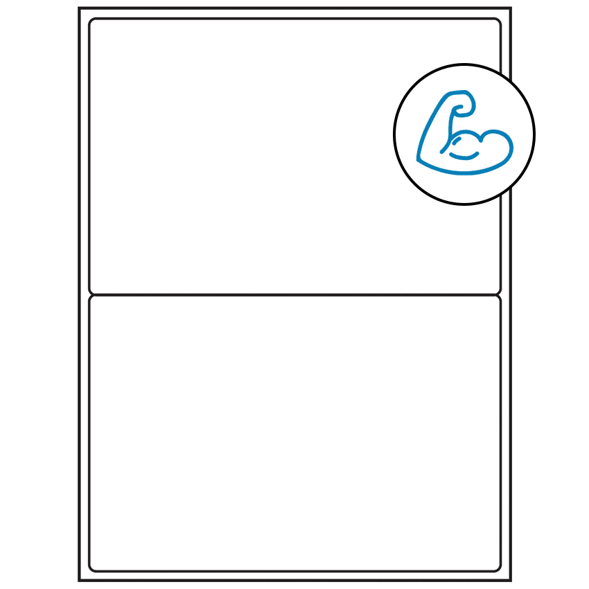 8.4375" x 5.4531" White Rectangular Sheet Labels - Ultra Aggressive Adhesive