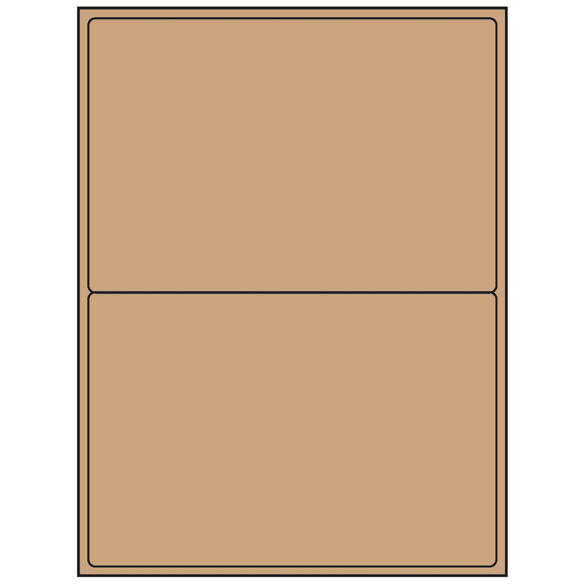 8.4375" x 5.4531" Brown Kraft Rectangular Sheet Labels