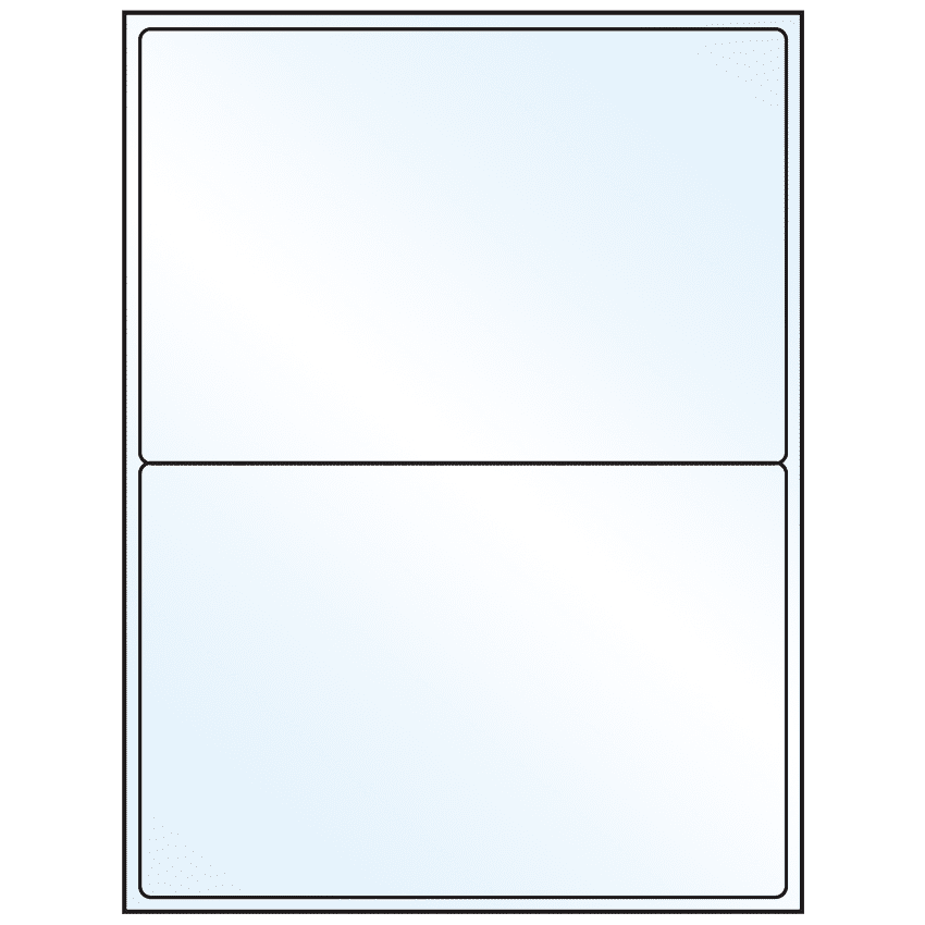 8.4375" x 5.4531" Crystal Clear Rectangular Sheet Labels