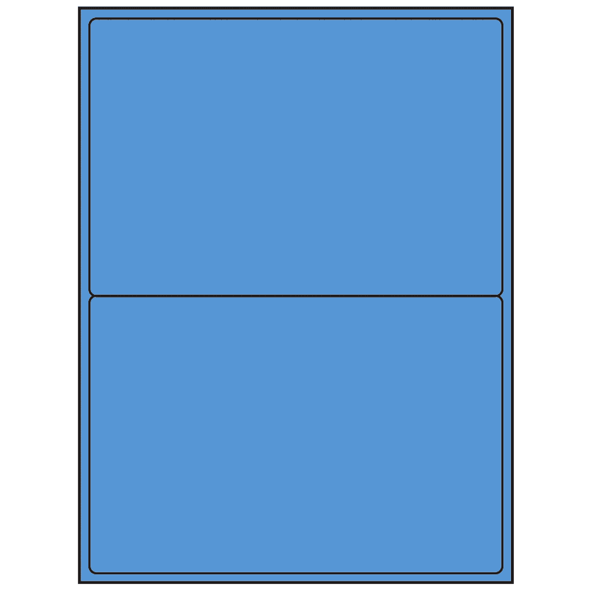 8.4375" x 5.4531" Fluorescent Blue Rectangular Sheet Labels