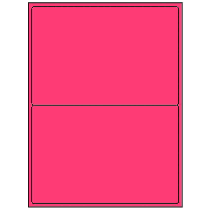 8.4375" x 5.4531" Fluorescent Pink Rectangular Sheet Labels