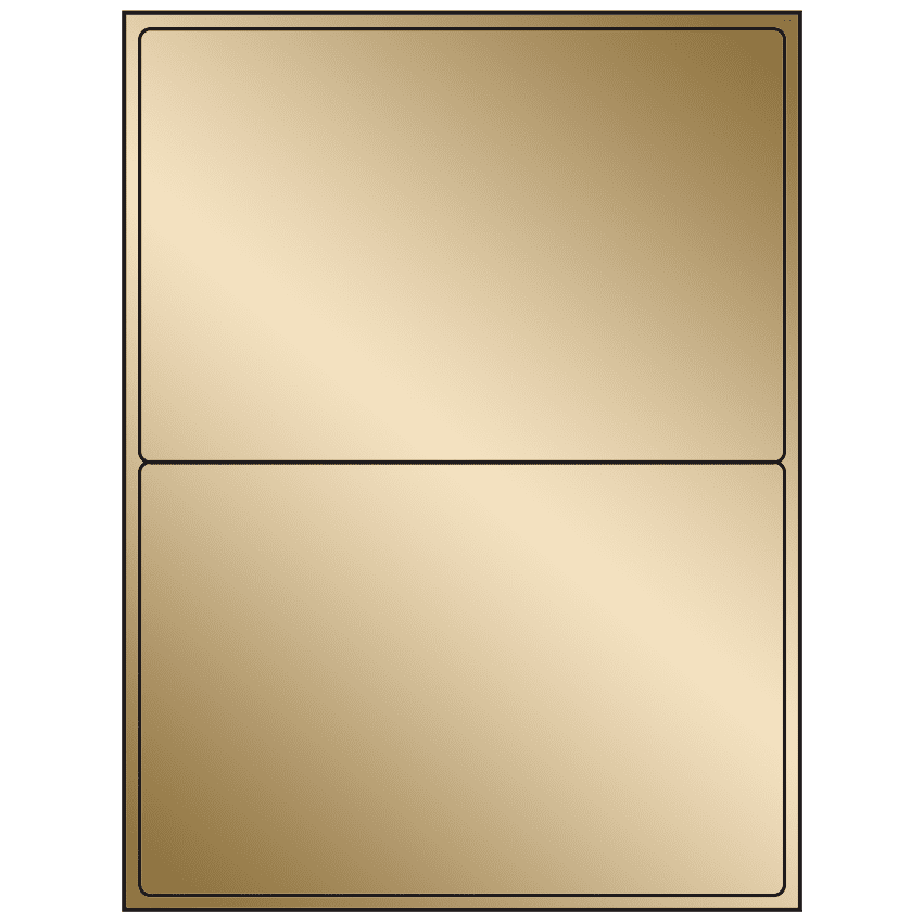 8.4375" x 5.4531" Gold Foil Rectangular Sheet Labels