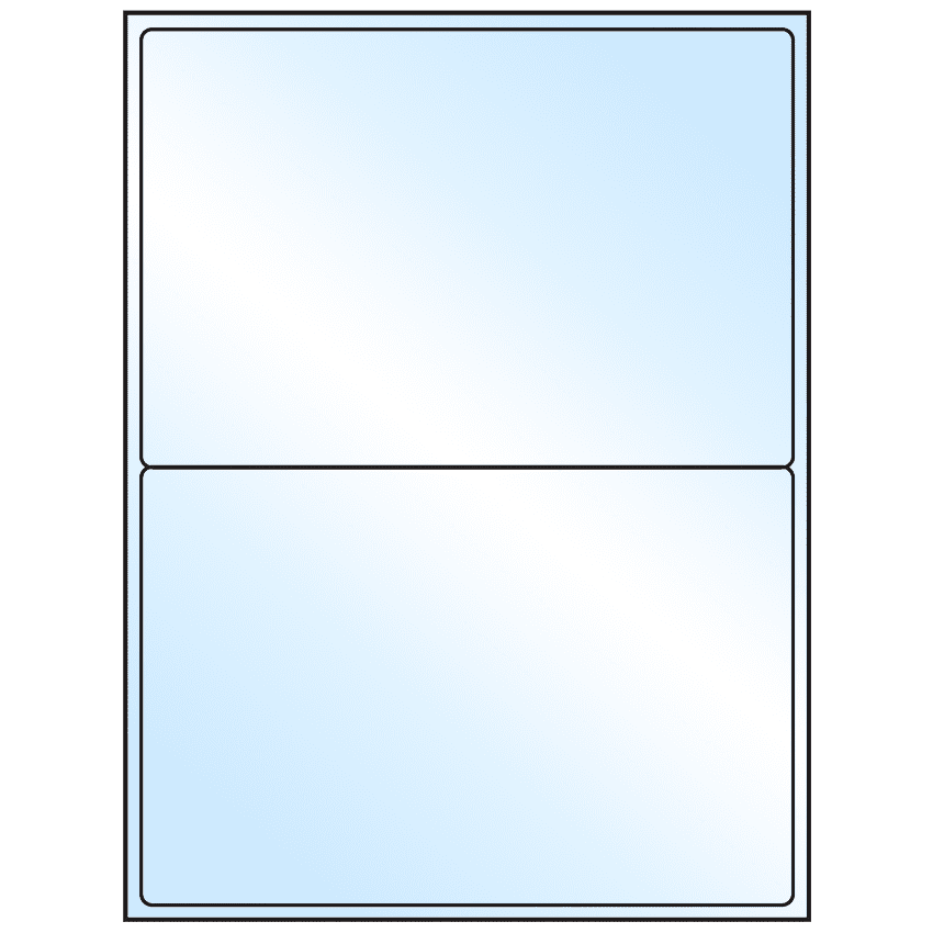 8.4375" x 5.4531" White Premium High Gloss Rectangular Sheet Labels