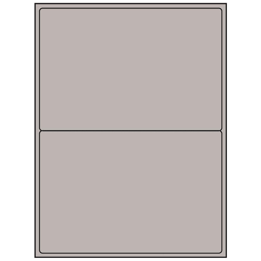 8.4375" x 5.4531" Gray Rectangular Sheet Labels