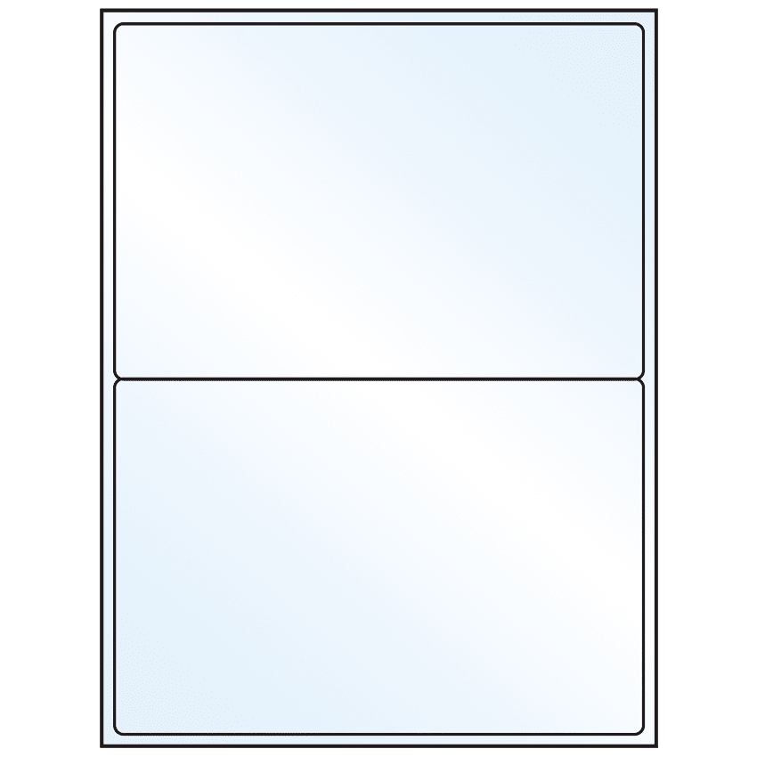 8.4375" x 5.4531" White Mid Gloss Rectangular Sheet Labels