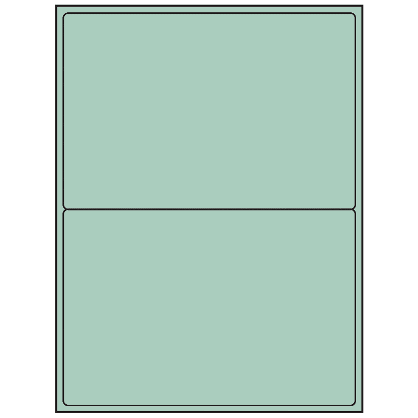 8.4375" x 5.4531" Pastel Green Rectangular Sheet Labels
