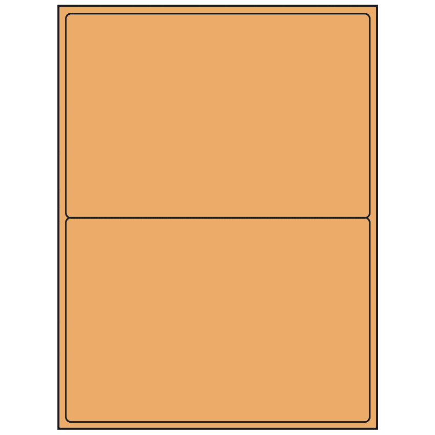 8.4375" x 5.4531" Pastel Orange Rectangular Sheet Labels