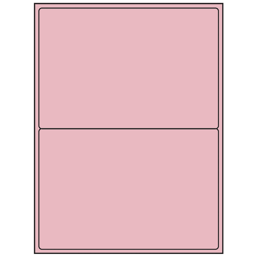 8.4375" x 5.4531" Pastel Pink Rectangular Sheet Labels