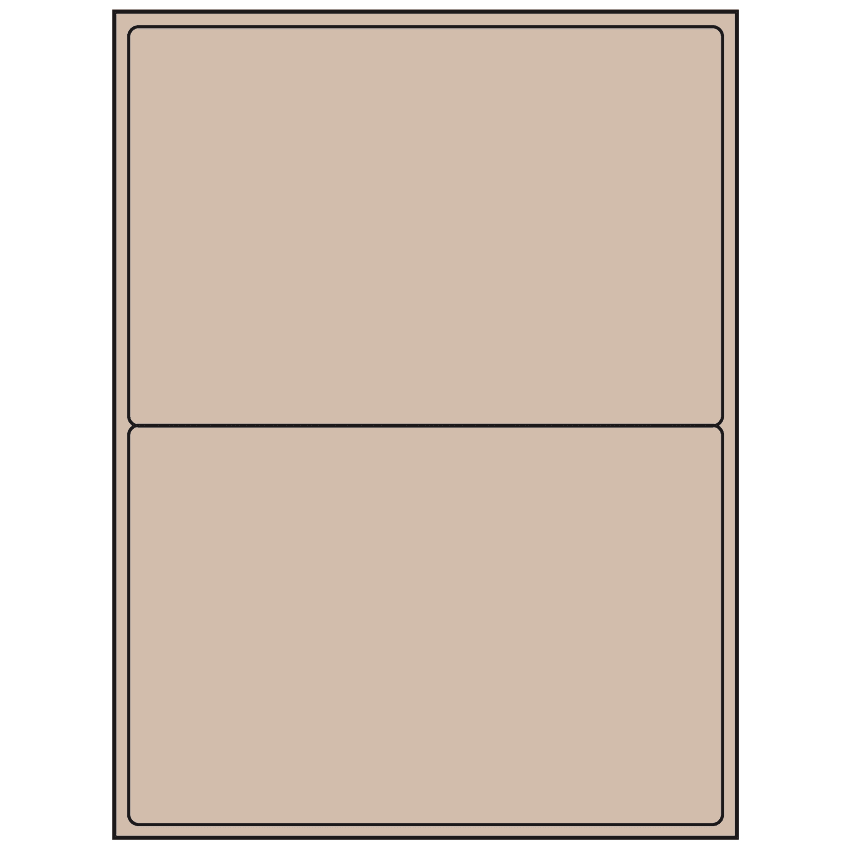 8.4375" x 5.4531" Pastel Tan Rectangular Sheet Labels