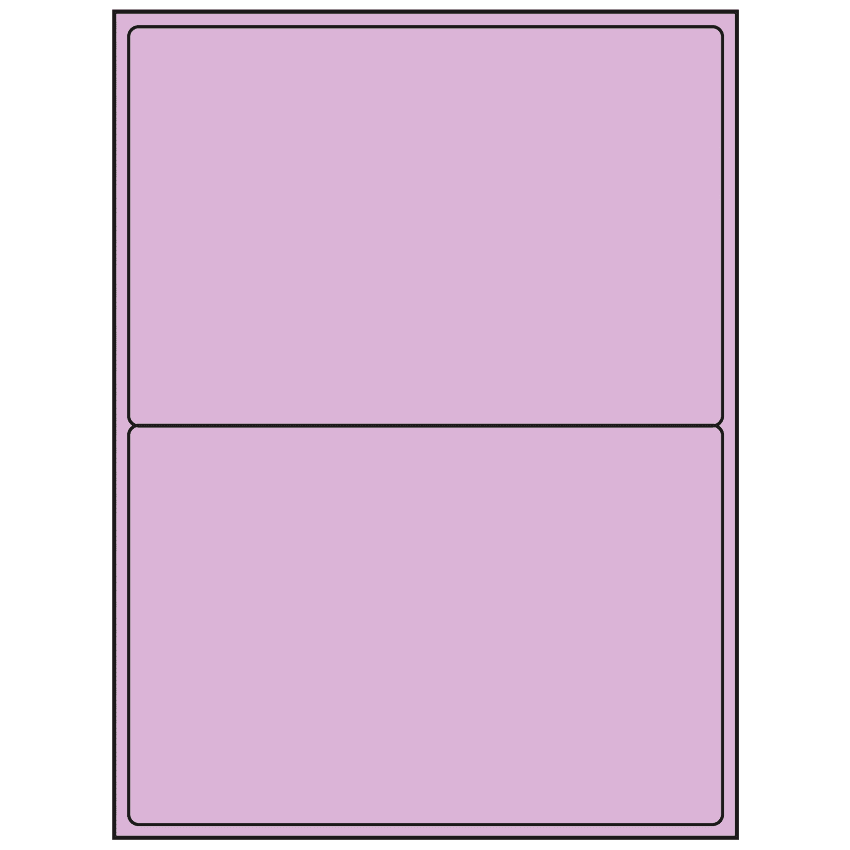 8.4375" x 5.4531" Pastel Purple Rectangular Sheet Labels