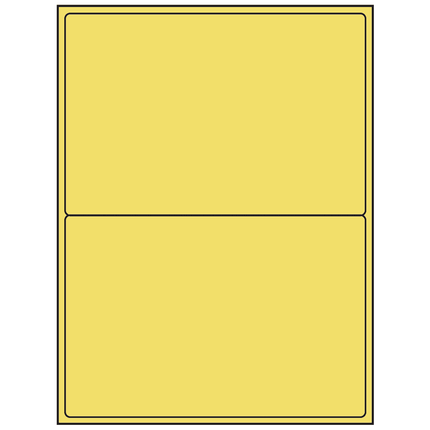 8.4375" x 5.4531" Pastel Yellow Rectangular Sheet Labels