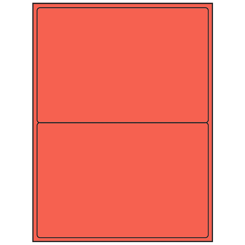 8.4375" x 5.4531" Red Rectangular Sheet Labels