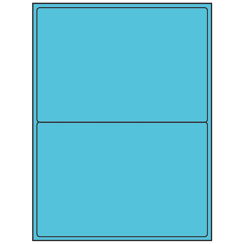 8.4375" x 5.4531" Turquoise Rectangular Sheet Labels