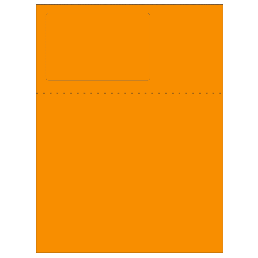 4.75" x 3" Fluorescent Orange Rectangular Sheet Labels