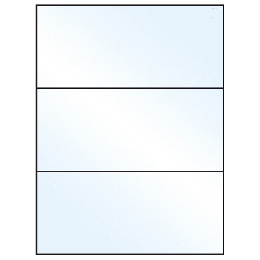 8.5" x 3.666" Crystal Clear Rectangular Sheet Labels